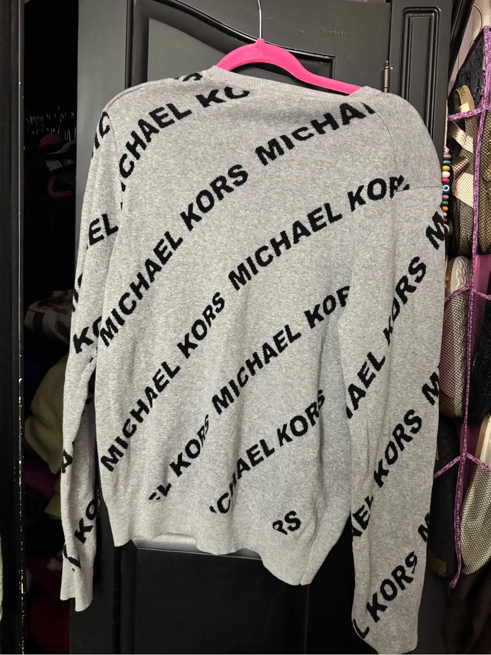 Michael Kors Gray Sweater with Black Logo